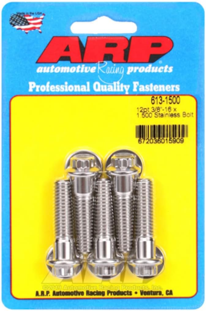 ARP 12pt Bolts 3/8in - 16 x 1.500 Stainless Steel 5/pkg