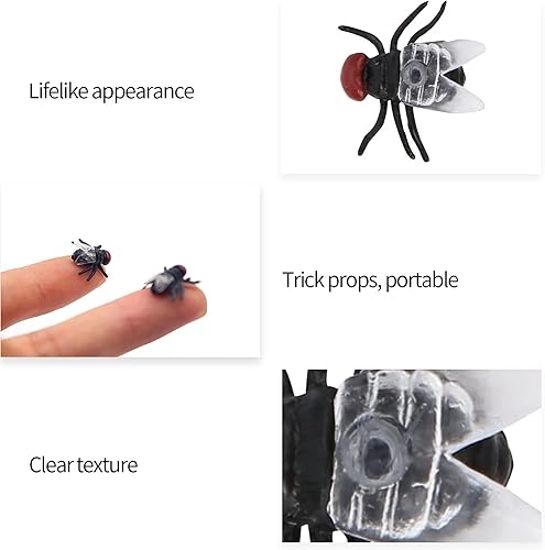 Miniatura 5 de Zerodis Juguete de moscas simuladas, 20 piezas de plástico, broma de fiesta, modelo de moscas domésticas, juguete de broma, juguete de simulación