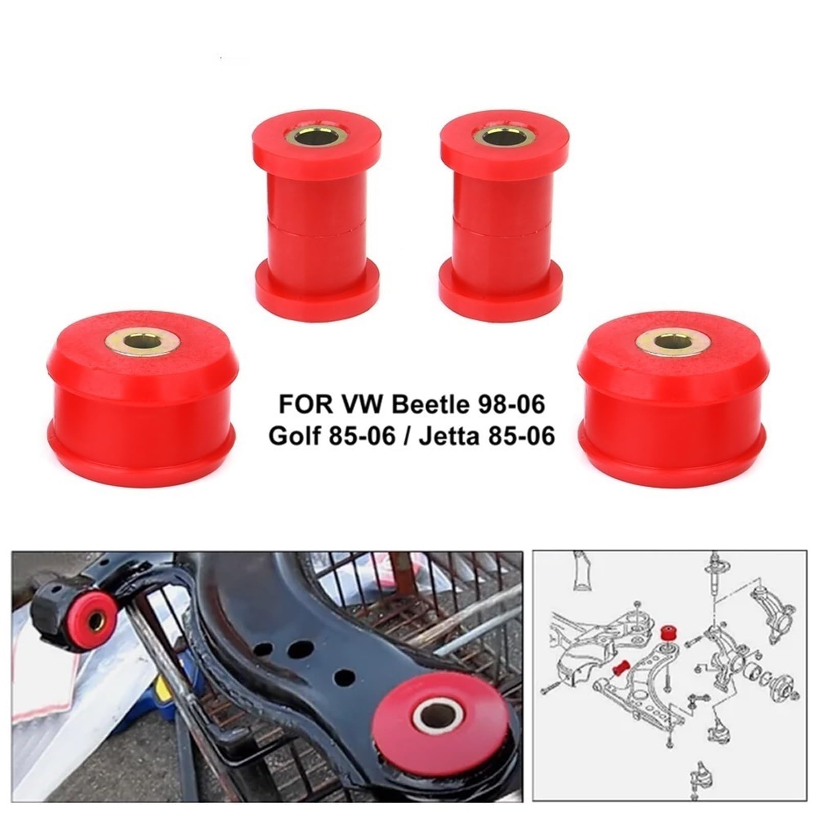 Wahacz samochodowy Wahacz sterujący Zestaw tulei wahacza przedniego pasujący do VW Beetle MK4 Pasuje do Golfa Pasuje do Jetta MK2 MK3 MK4 1985-2006