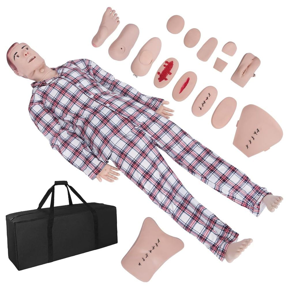 Simulation Pflege Menschenpuppen Patientenversorgung Medizinische Ausbildung Multifunktionale Puppe Pflegefähigkeiten Trainingsmodell Patientenpflege Puppe Mann Frau Ausbildung Trauma Wunde