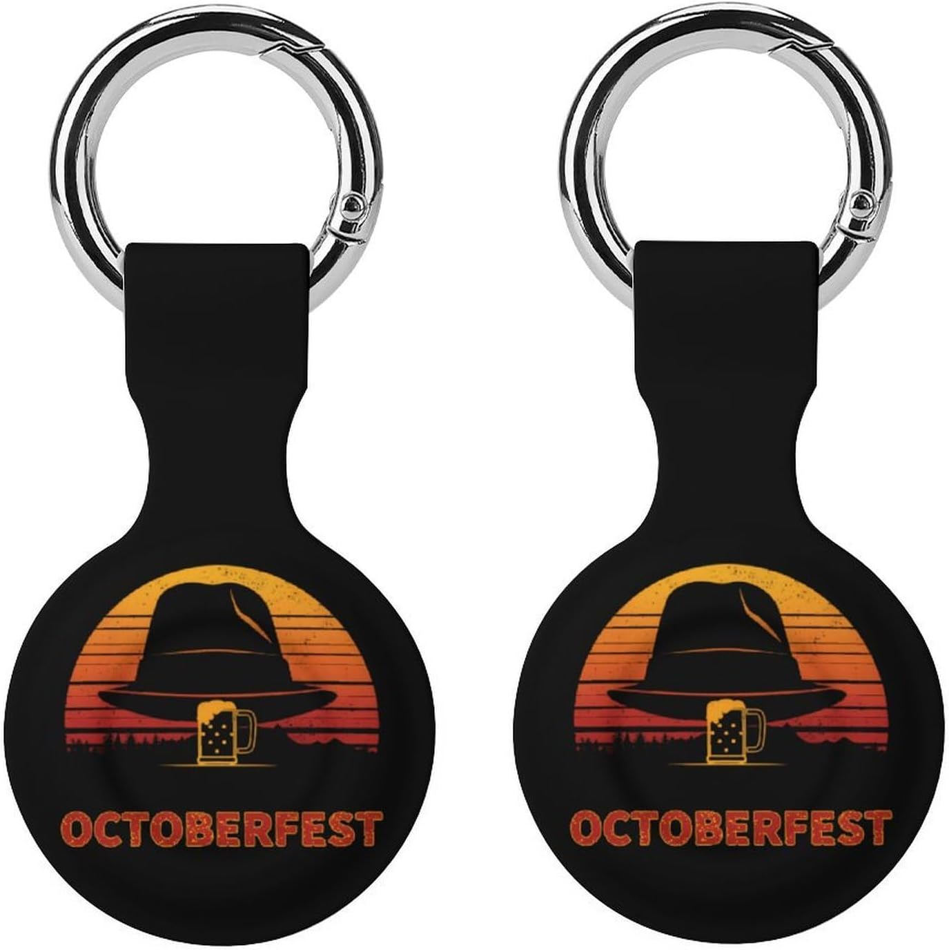 Oktoberfest Funny Cover Compatible with AirTag Case Protector GPS Tracker Holder with Keychain