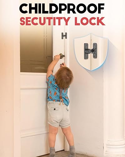 Miniatura 5 de Pestillos de puerta de alta resistencia de 90 grados en ángulo recto para puerta de granero, pestillo de bloqueo de puerta deslizante antirrobo para