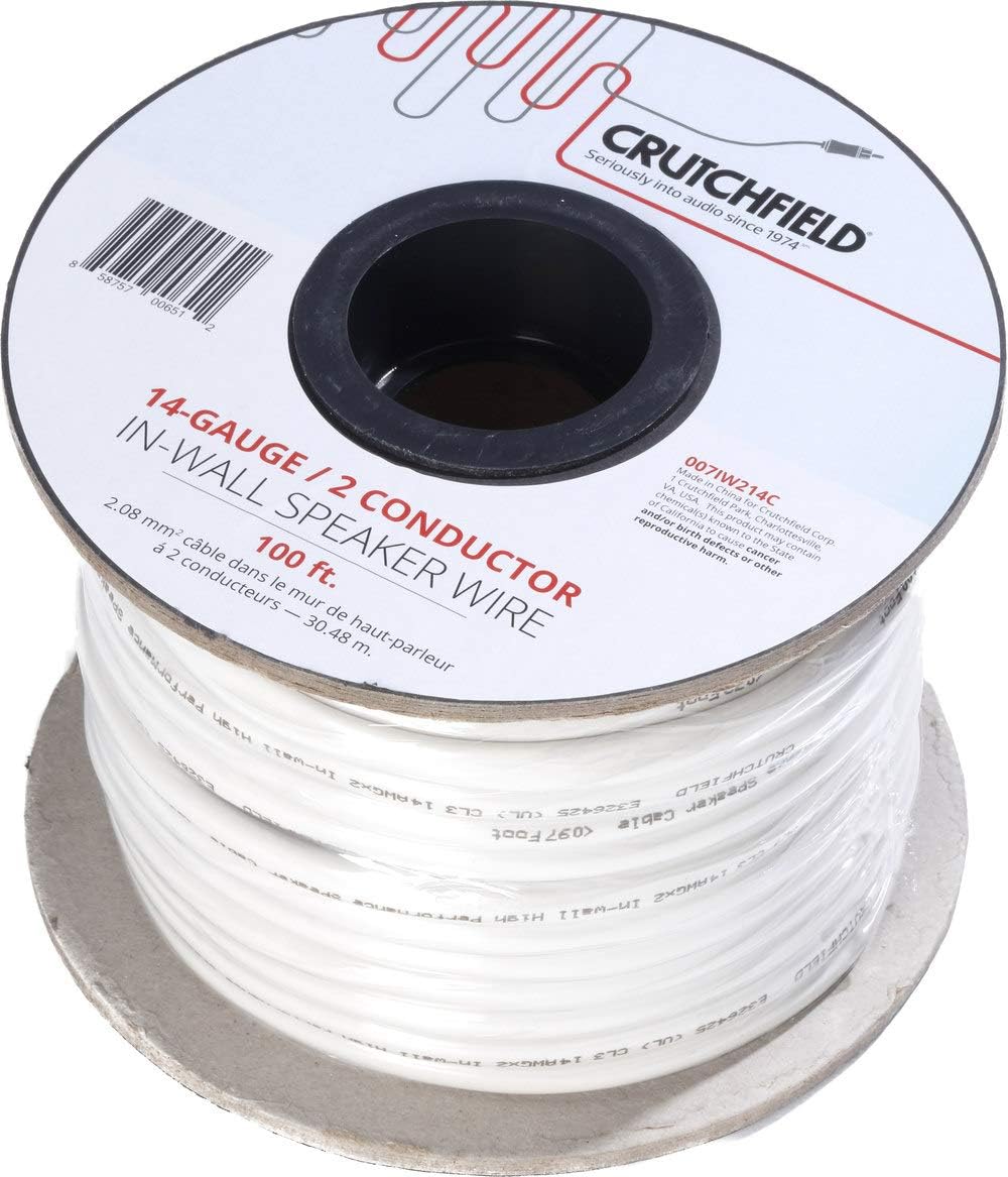 Crutchfield 14 Gauge in-Wall 2 Conductor Wire, 100 Foot Roll