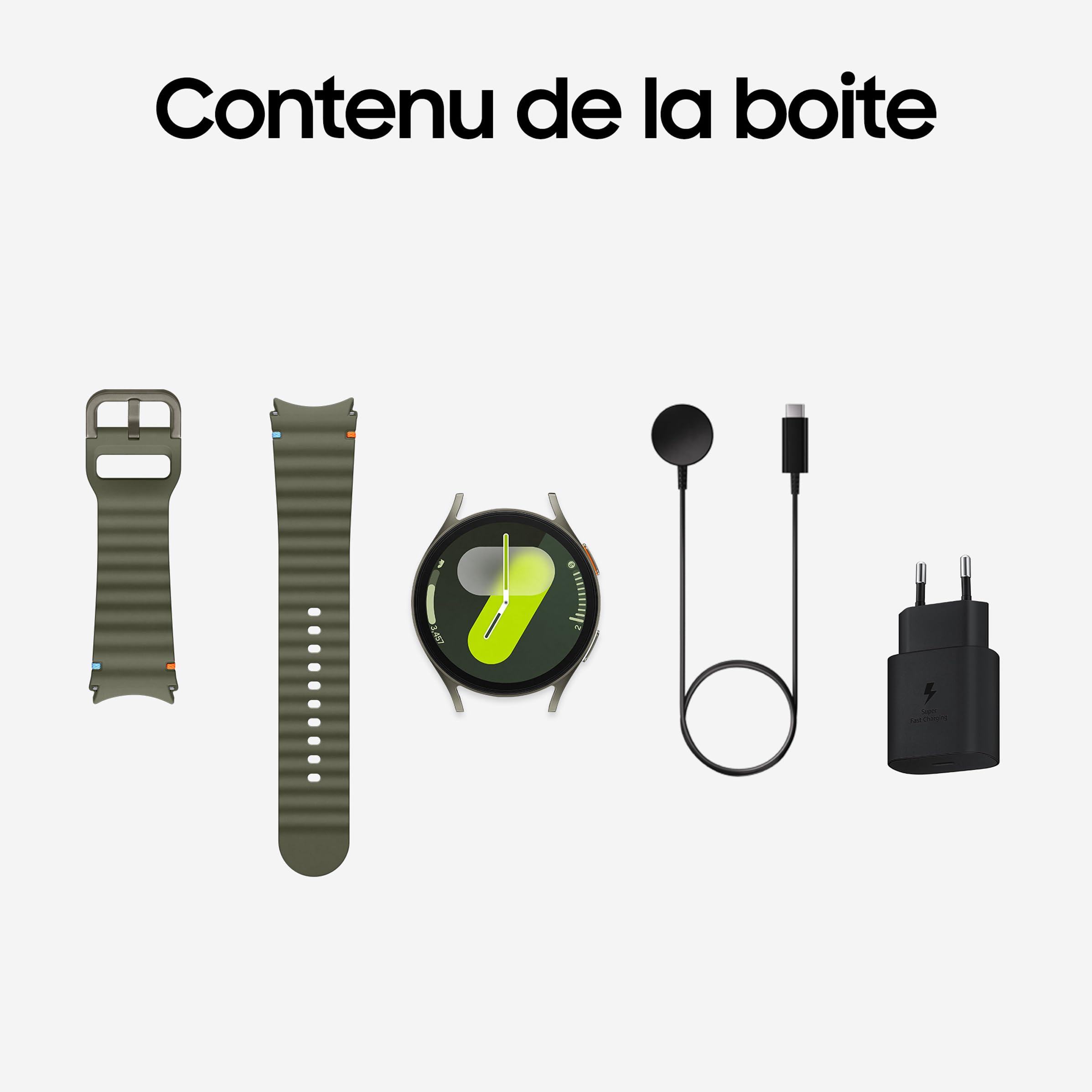 Samsung Galaxy Watch7, Montre Connectée, Suivi de Santé, Suivi de Sport, 44mm, Bluetooth, Vert, Galaxy AI, Chargeur secteur inclus (Version FR) [Exclusivité Amazon]