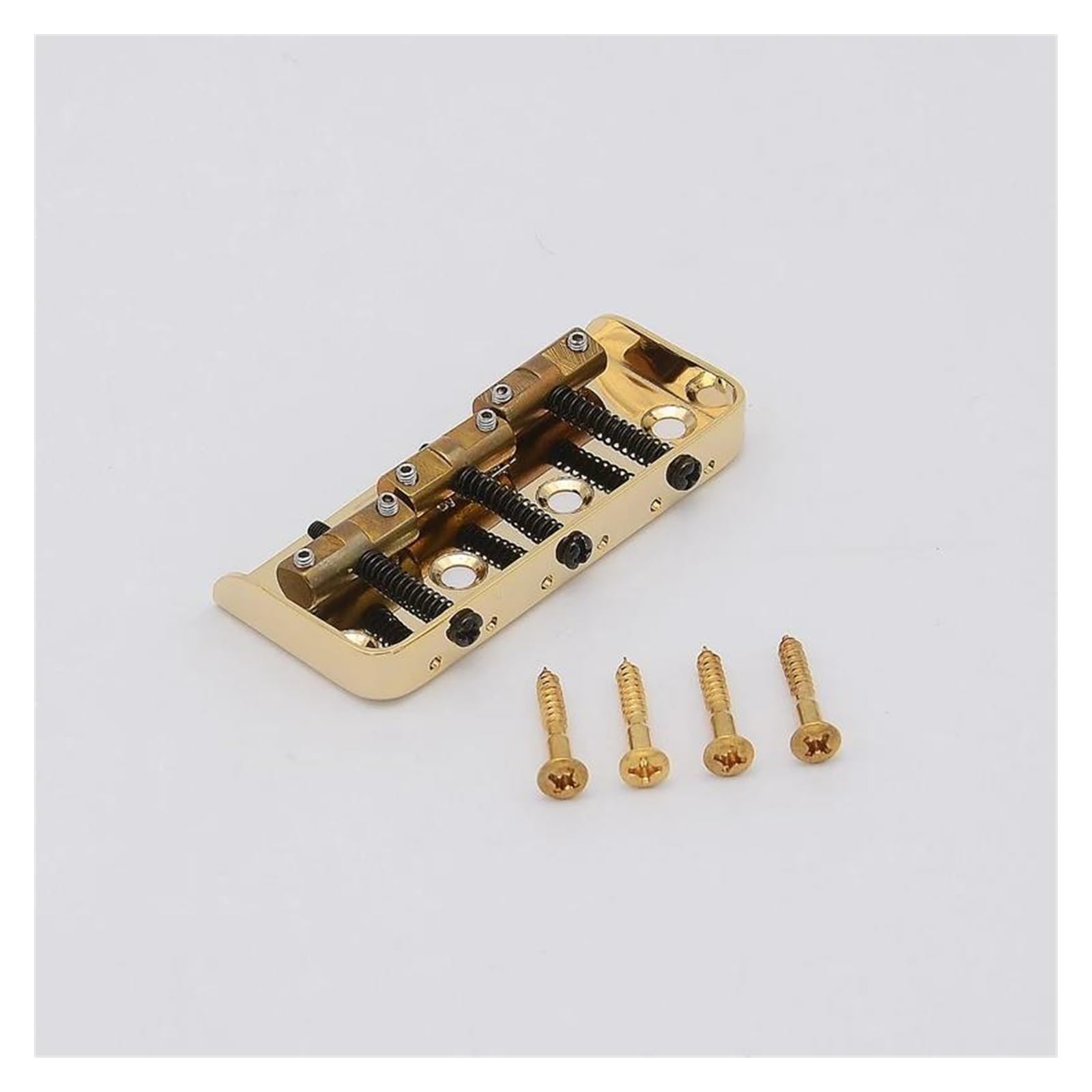 Gitarrenbrücken-Bausatz 1 Satz Messingsättel Kurze Vintage-Art Feste Brücke Für E-Gitarre(Gold)