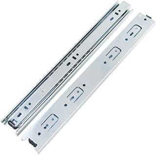Drawer Slides, GLE2016 A Pair of Metal Quiet Ball Bearing Full Extension 3 Section Slide Track Mounting Drawer Runners Slider for Cabinet Home Furniture (14 Inch, Sliver)