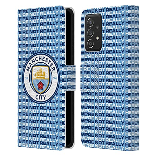 Manchester City étui cuir Galaxy A52s housse portefeuille antichoc Samsung A52 5G