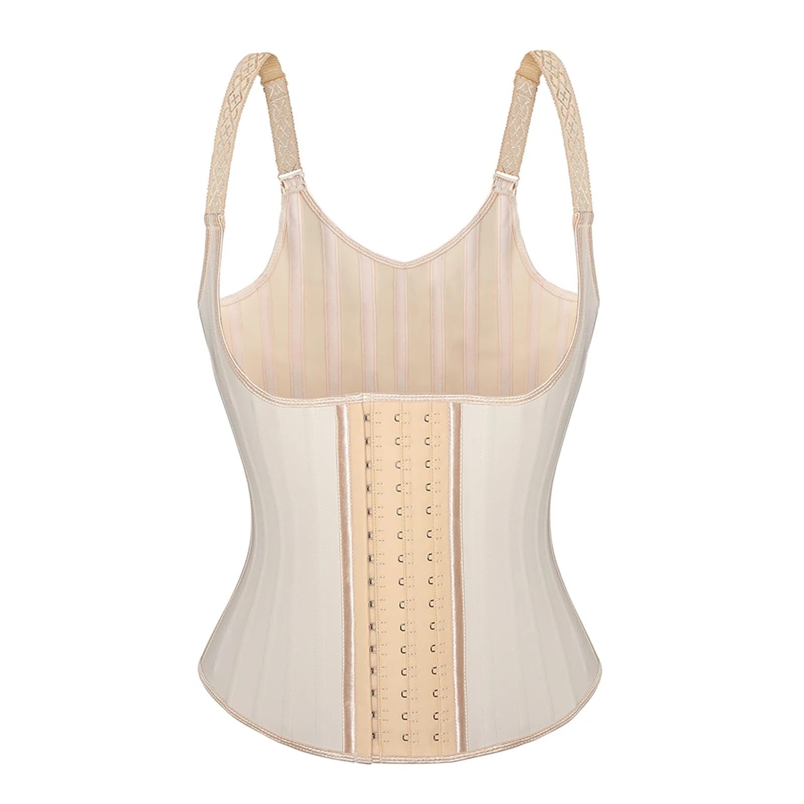 TXLEAPEY Waist Trainer for Women 25 Steel Bones Latex Waist Trainer Vest Fajas Belt Shaper Cincher Underbust Corset(Beige,S)