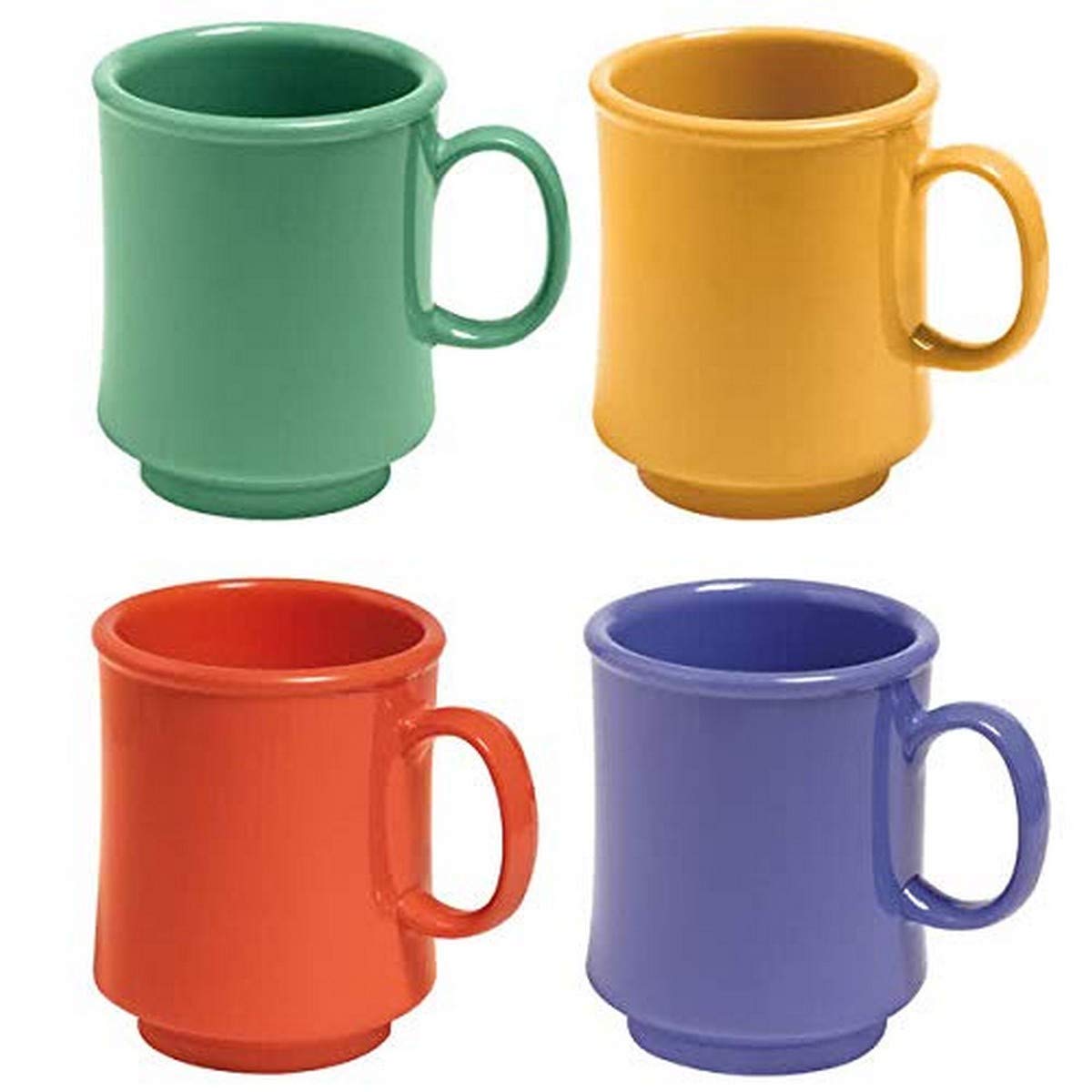 G E T TM-1308-MIX Mix Pack of 4 Mardi Gras Colors 8 oz Stacking Mug Break Resistant Dishwasher