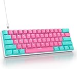 60 Percent Gaming Keyboard 68 Keys Mechanical Keyboard LED Backlit Compact Wired Keyboard with Red Switch for Windows PS4/5 Xbox Gamer(Black-White)