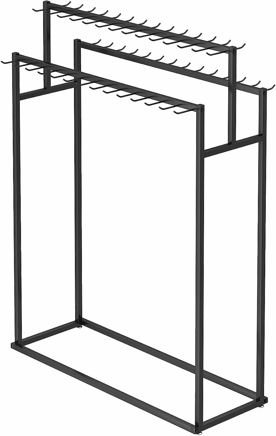 Commercial Floor-Standing Belt Hanger, Metal Ties Display Stand, Scarf Holder, Shawls Purse Rack for Clothing Store(Black,80x40x150cm)