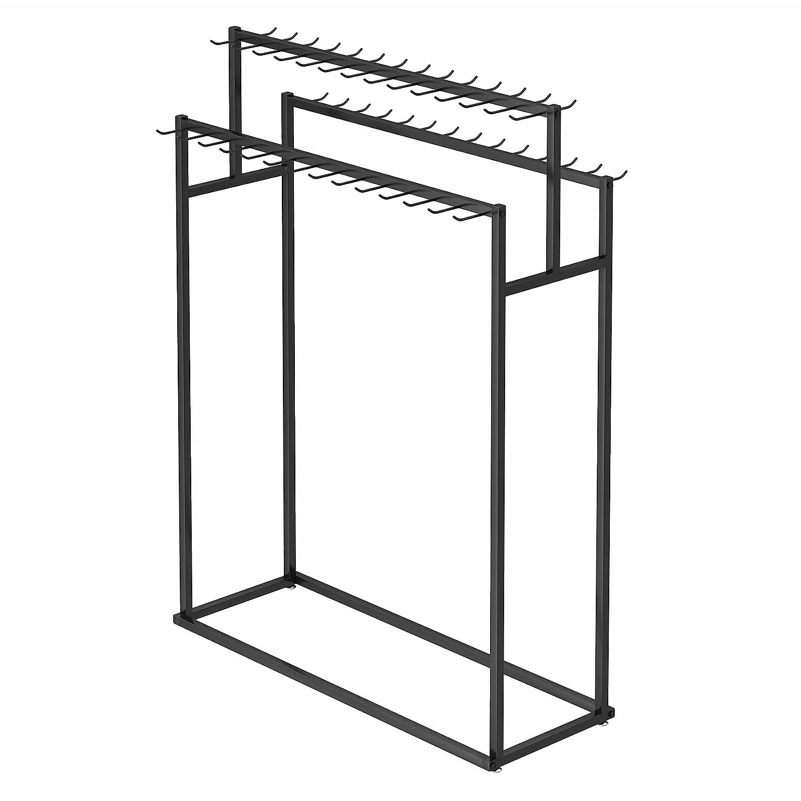 Kommerzieller bodenstehender Ständer für Gürtel und Schals, Metall-Krawattenhalter für Bekleidungsgeschäfte, Geldbörsen, Organizer, stilvolle Schals, Aufhänger (schwarz, 120 x 40 x 150 cm)
