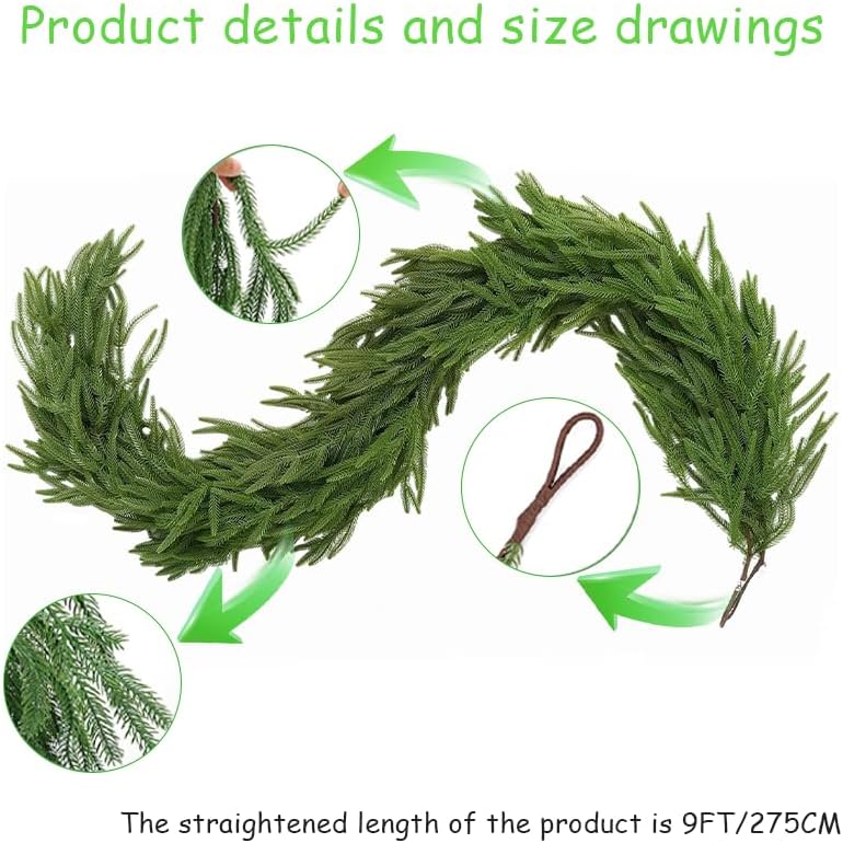 Miniatura 4 de Guirnalda de pino Norfolk de 9 pies