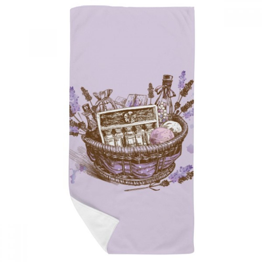 Serviette de toilette fleurs et lavande idéale pour la salle de bain ou le sport