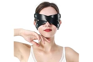 Crossed Eye Mask SM Eye Mask Leather Blindfold with Studs for Men
