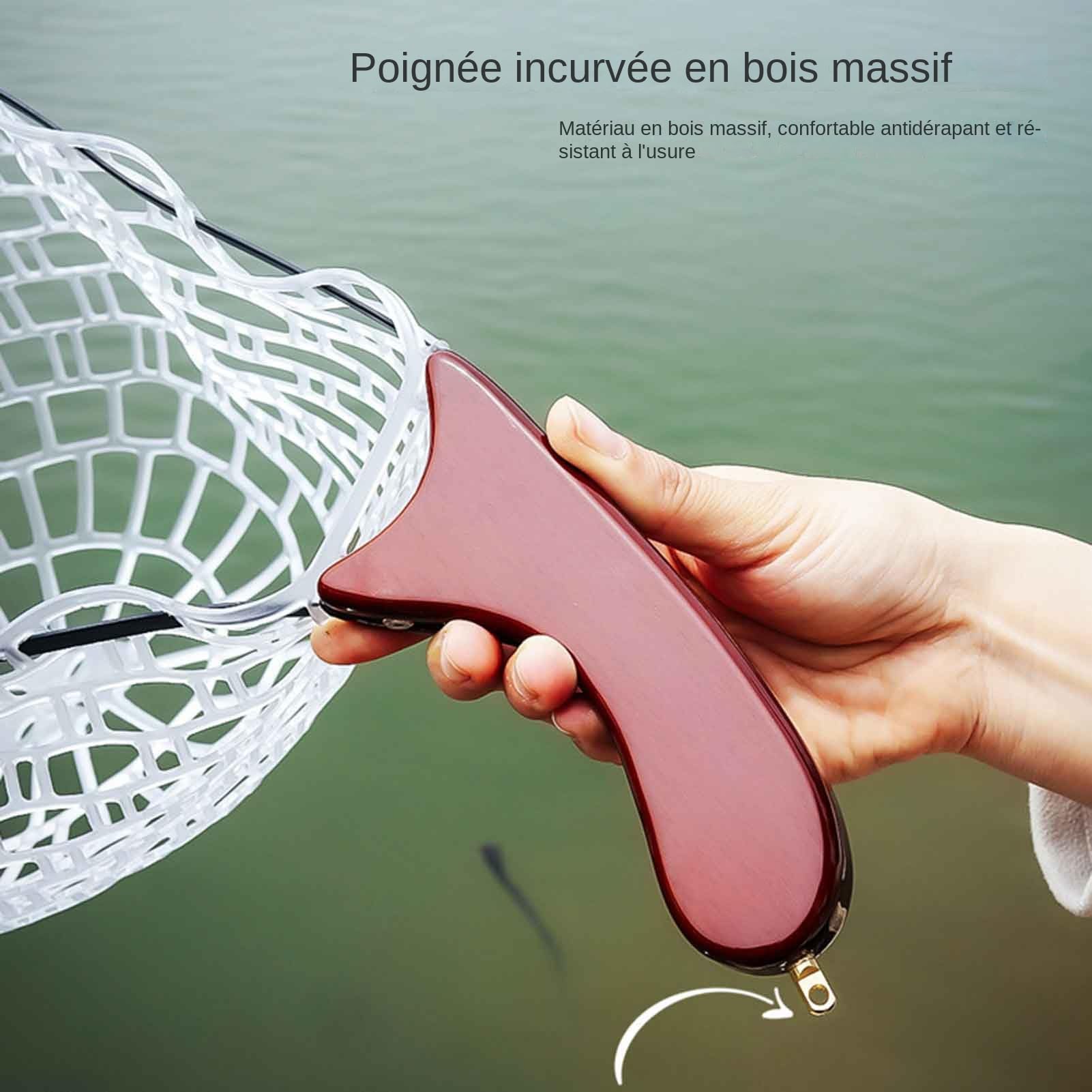 Filets de Pêche Épuisette Pliable avec Manche pour Aquarium | Poignée Ergonomique pour Stockage des Prises Vivantes Piscines Plages Étangs Saumon Mouche Kayak Bar