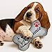 Personalisiertes Hundespielzeug Knochen – bestickter Canvas Hundeknochen mit Name – wählbar mit Quietscher oder Rassel – 20 Farben – Größen XS bis XXL