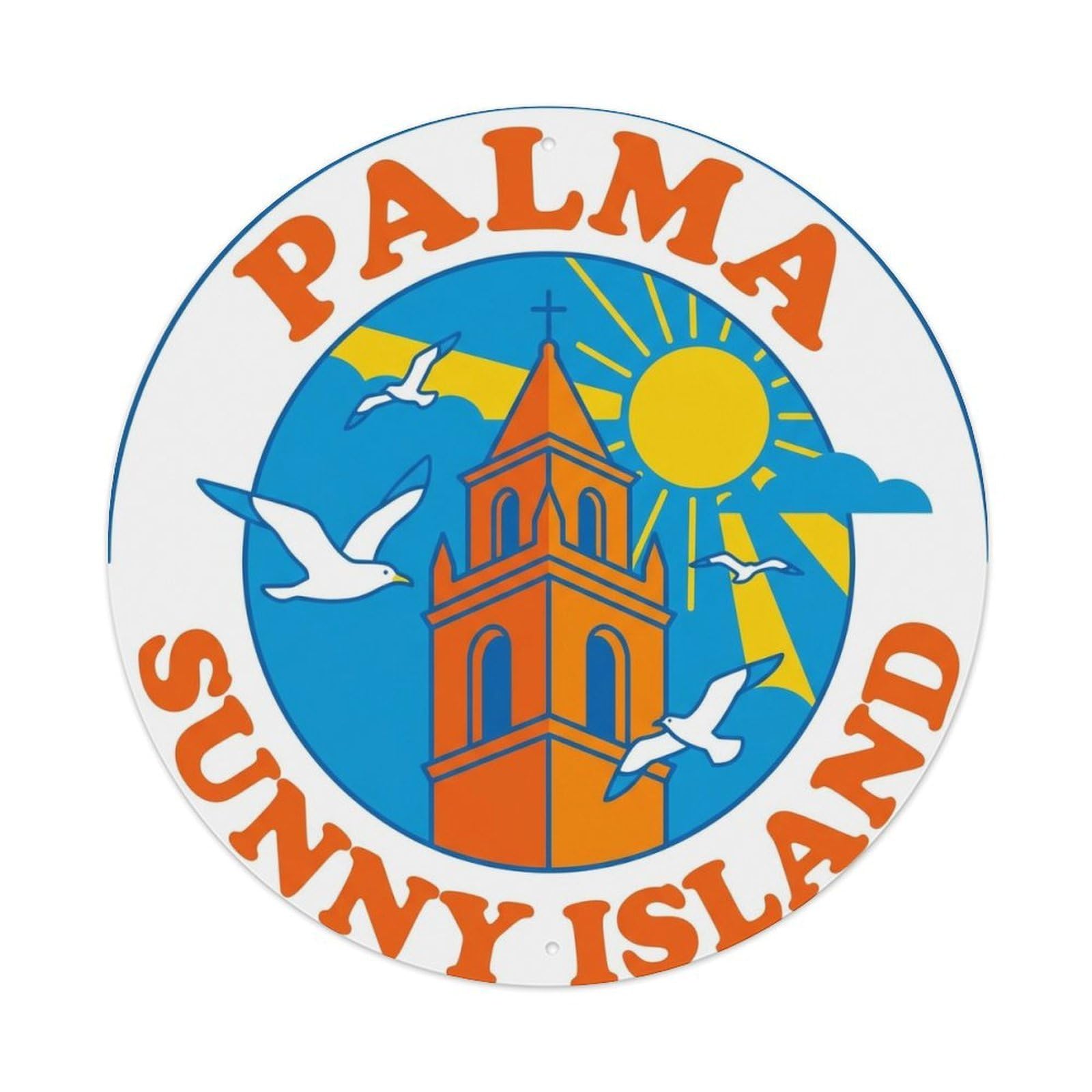 Vintage Travel Palma Spain Setting Metal Tin Sign