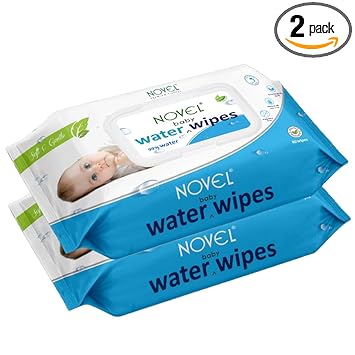 NOVEL Baby 99% Water Wipes 80 Sheets pack of 2 with Lid - image, photos