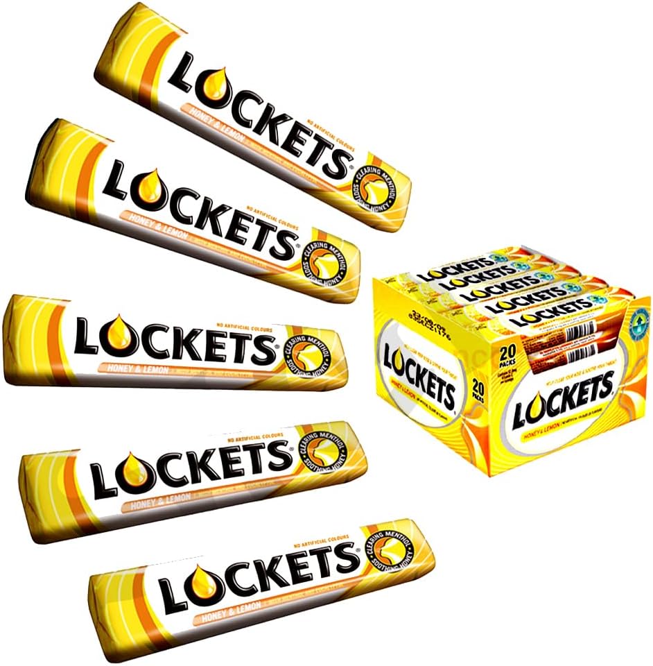 VSTAR Lockets Sweet Lozenges (5 Packs, Honey & Lemon Cough Menthol