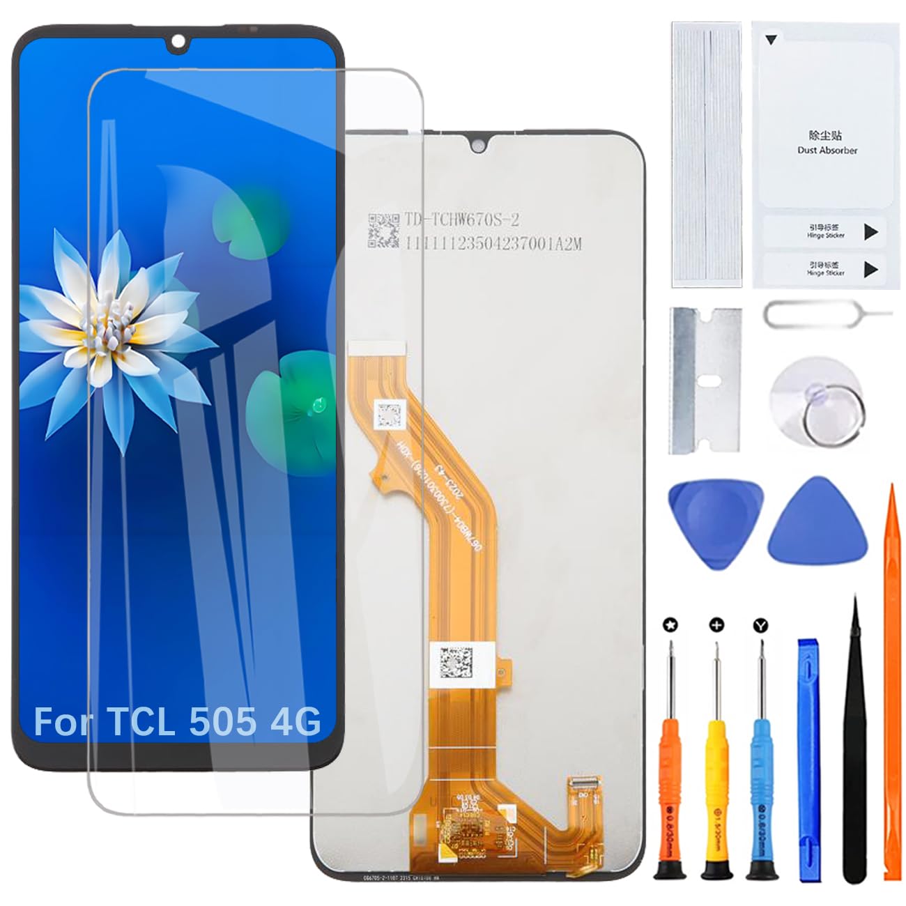 H&LYCYJ Display Schermo per TCL 505 | Wear toolkit，IPS LCD，Display HD，Sostituire lo schermo