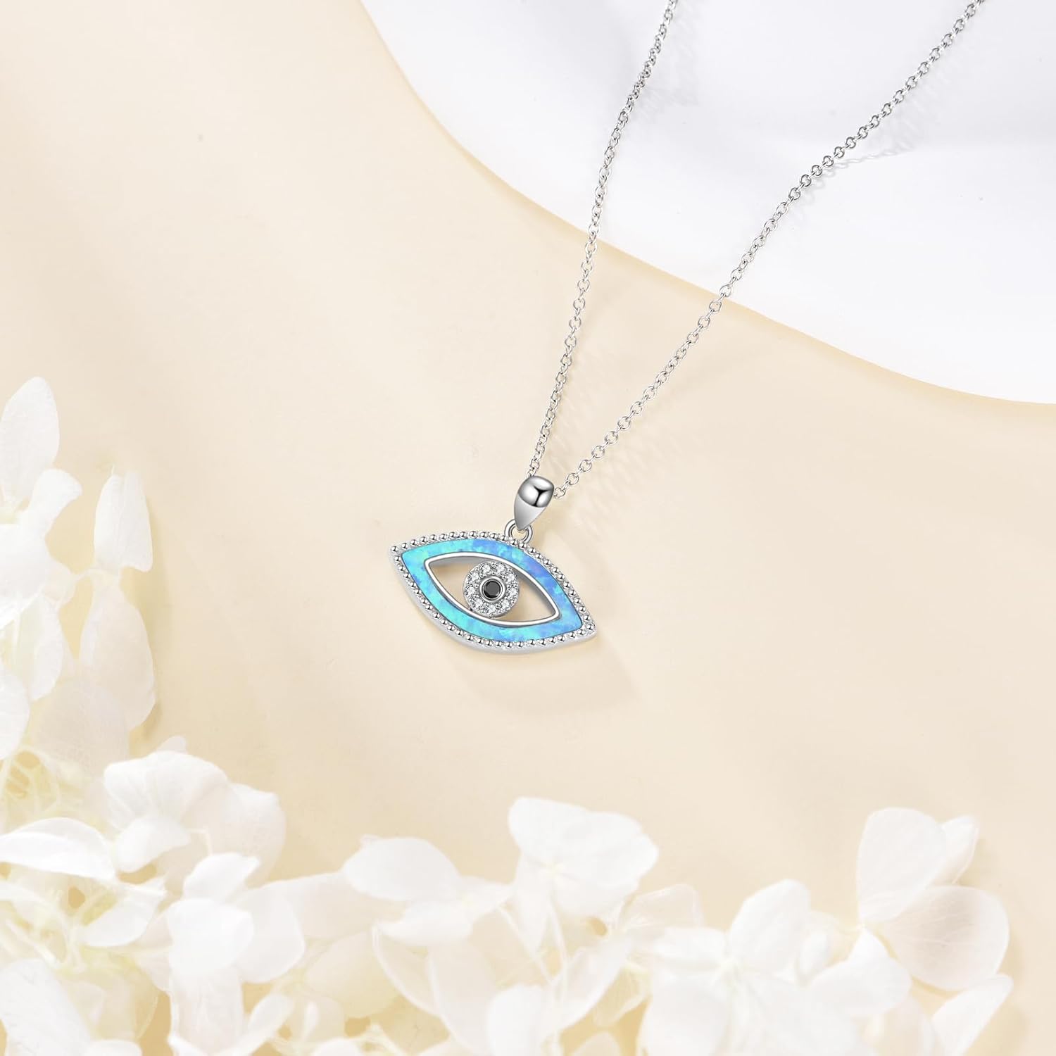 Diamond Evil Eye/Infinity Faith/Cross Heart Necklace for Women 925 Sterling Silver Protection Amulet Pendant Necklaces Religious Jewelry Gifts for Her - Image 4