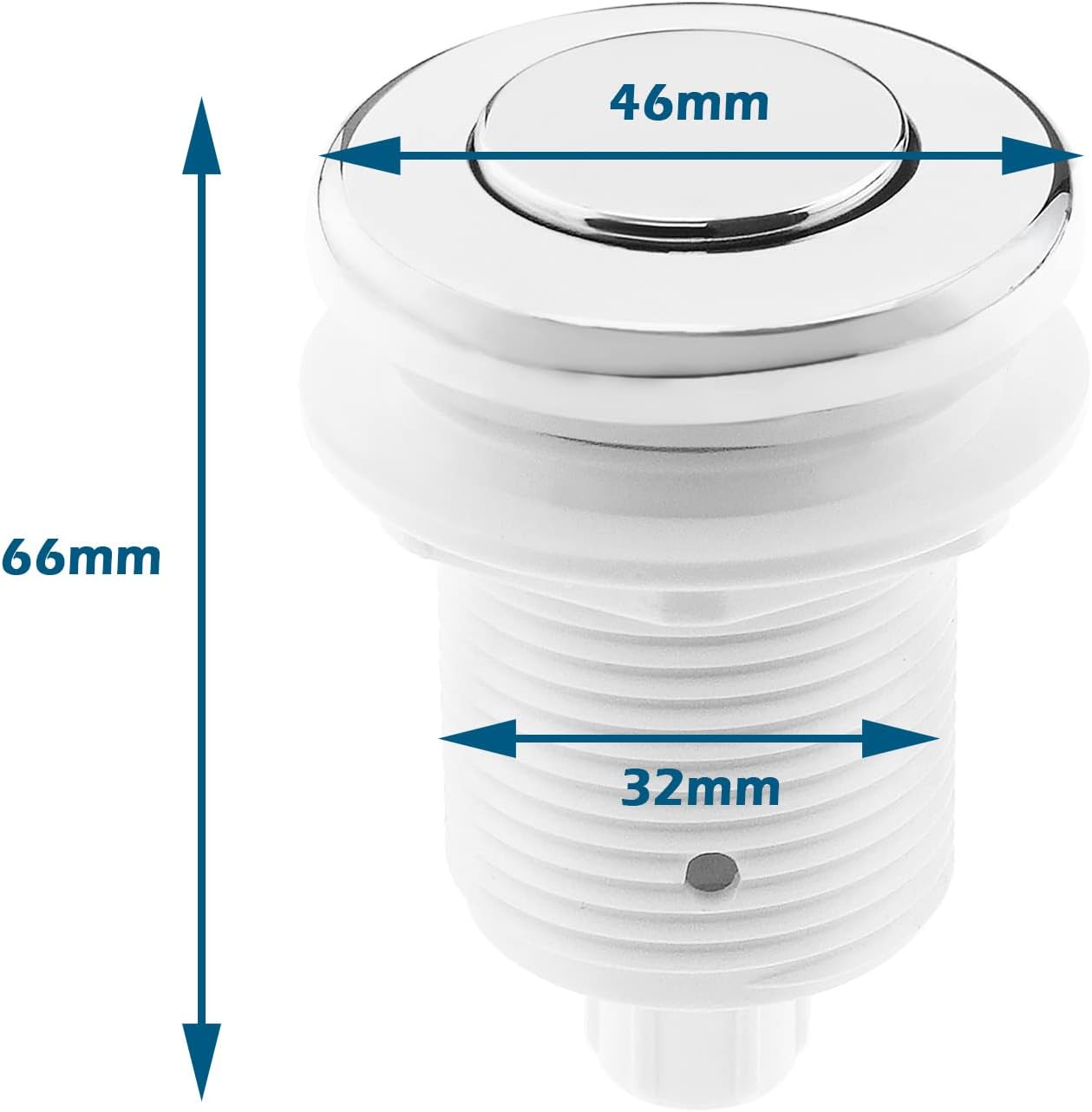 Create idea 2PCS 32mm Push Button Switch Garbage Disposer Air Switch Compatible with Garbage Processor Massage Bathtub Children's Toys White