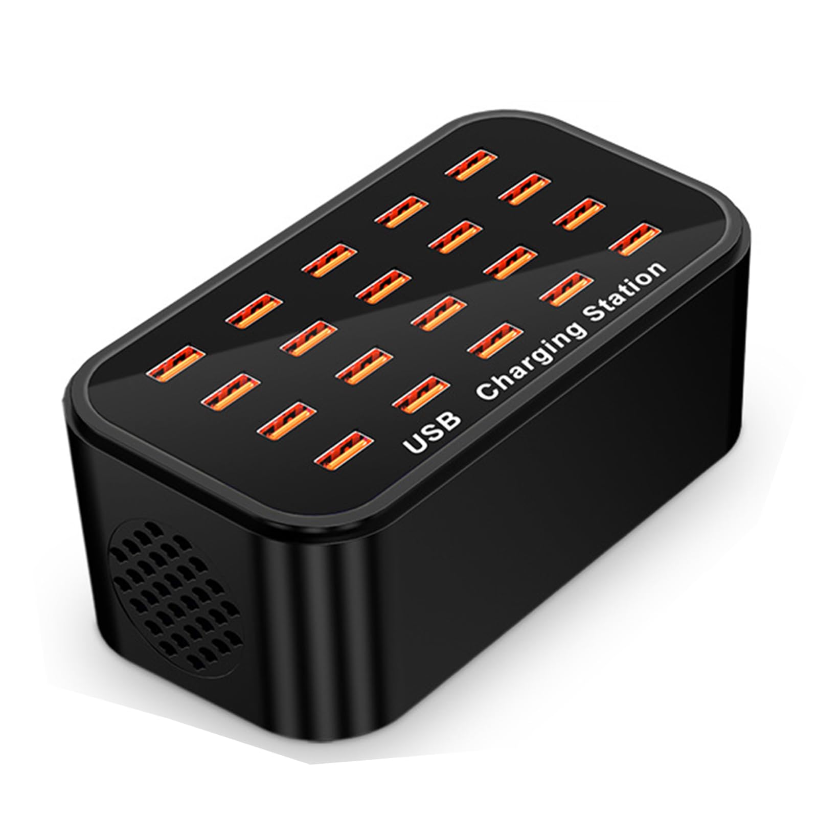 Stacja ładująca Usb Z 20 Portami, Inteligentna Szybka ładowarka 100 W Z Wyjątkowo Cichym Wentylatorem, Podstawka Do ładowarki Telefonu Z Wieloma Zabezpieczeniami, Do Telefonów, Tabletów (Color:czarny)