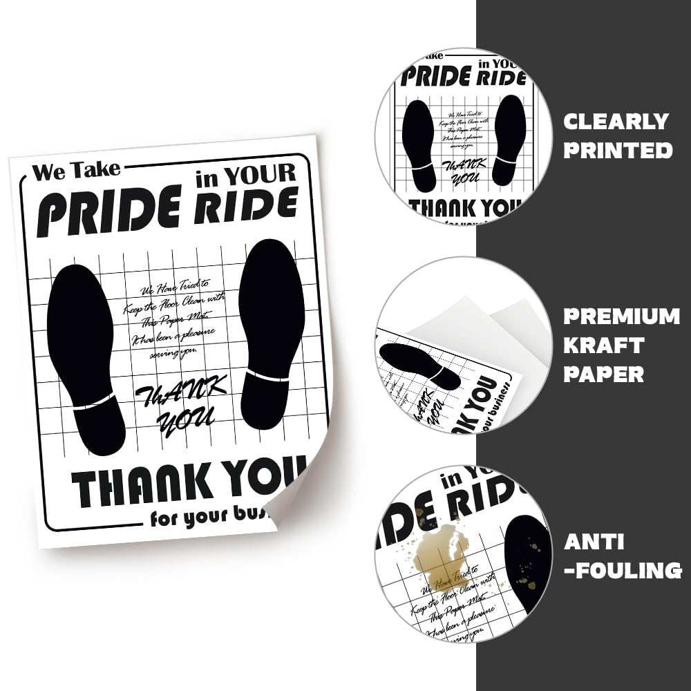 100Pcs Paper Floor Mats for Car Disposable Vehicle Floor Mats Detailing Automotive Mat Covers Protector — view 3