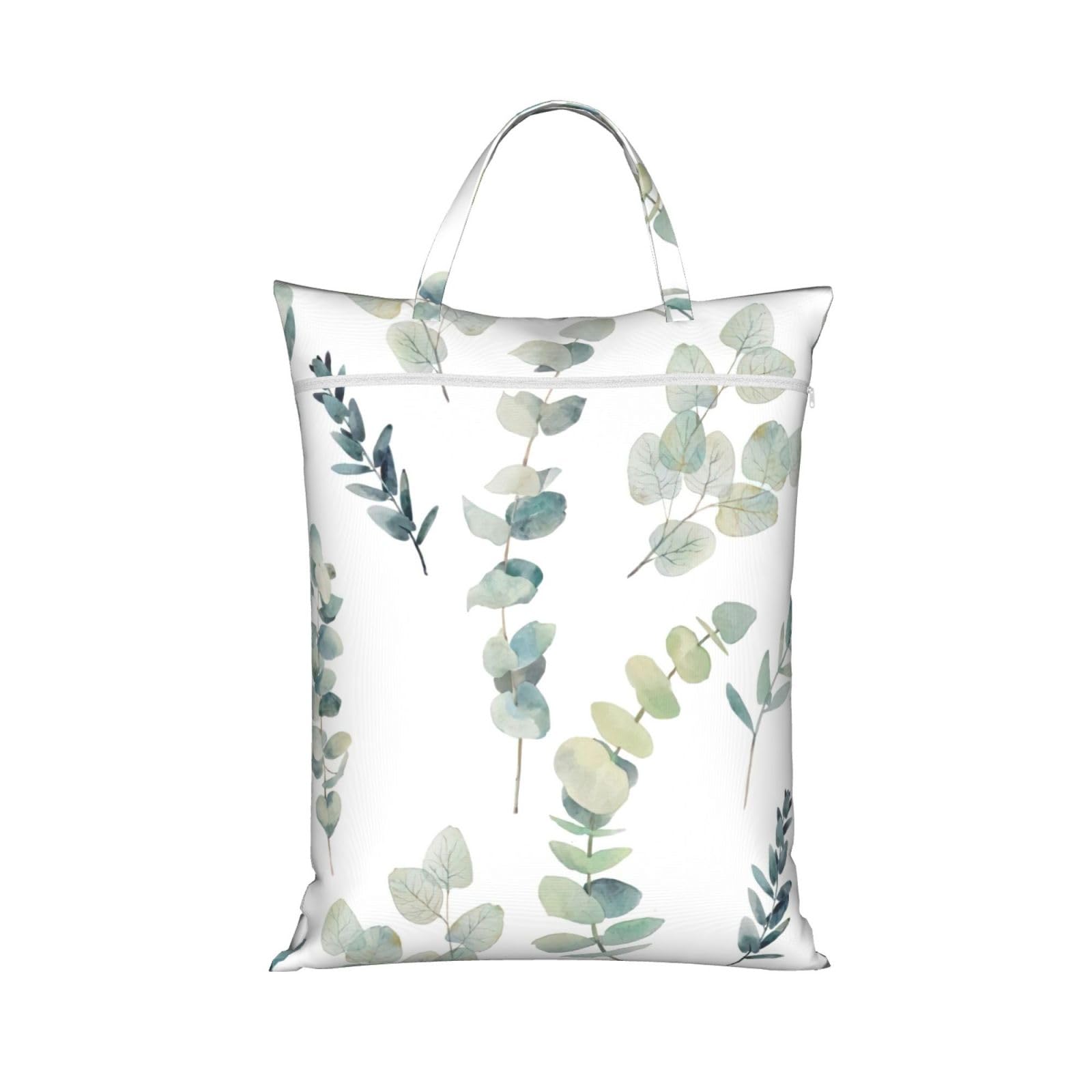 Pphgut 1 Pc Eucalyptus Leaves Print Travel Laundry Bag Portable Dirt Clothes Bags Daily Hiking Camping Vacation