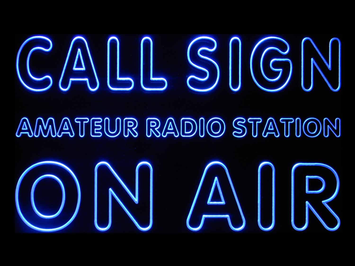 ADVPRO Custom Call Sign On Air Amateur Radio Station Led Neon Sign Blue 400mm x 300mm st4s43-wa-tm-b