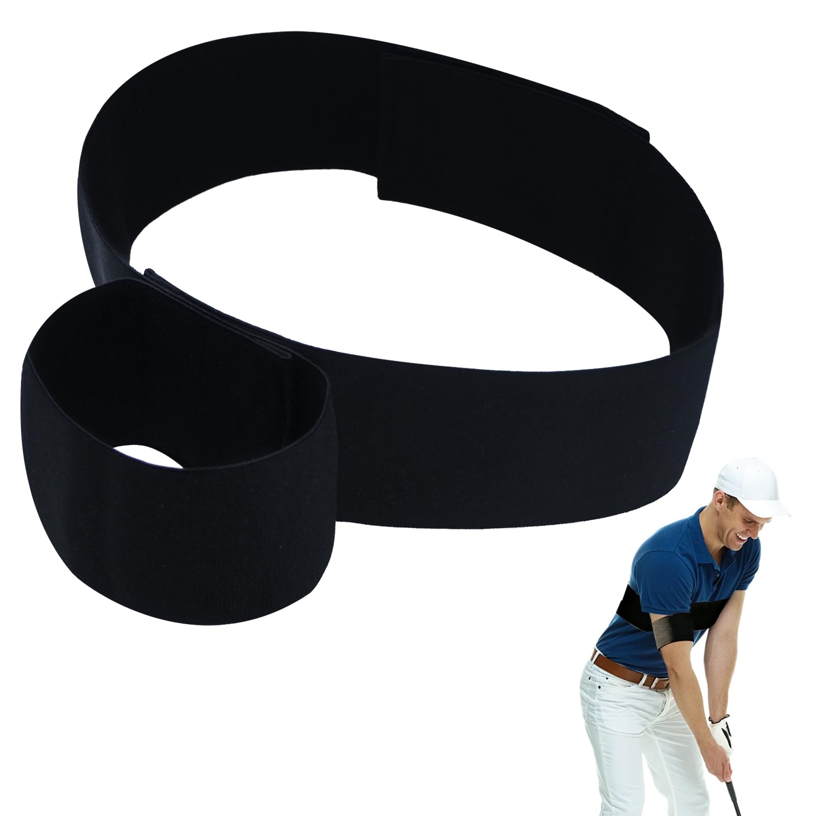 Lanstorm Slider Golf Training Aid, Golf Swing Training Aid, Golf Training Aids for Swing Practice, Adjustable Arm Band Suitable for Men Women Beginners Improve Swing Stability, Black