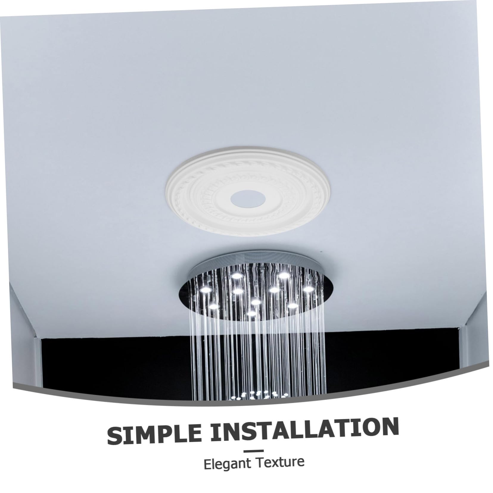 Medaglione Decorativo Soffitto Pu Bianco per Luce, 1 Pezzo