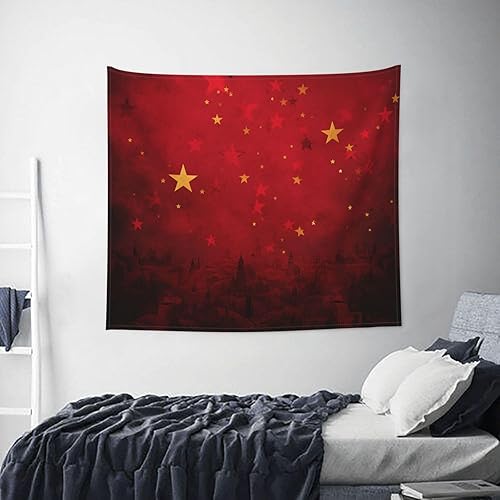 Miniatura 9 de NONHAI Tapiz de estrella roja para dormitorio, tapices estéticos de 60 x 40 pulgadas, para colgar en la pared, diseño de ventana, tapiz de pared