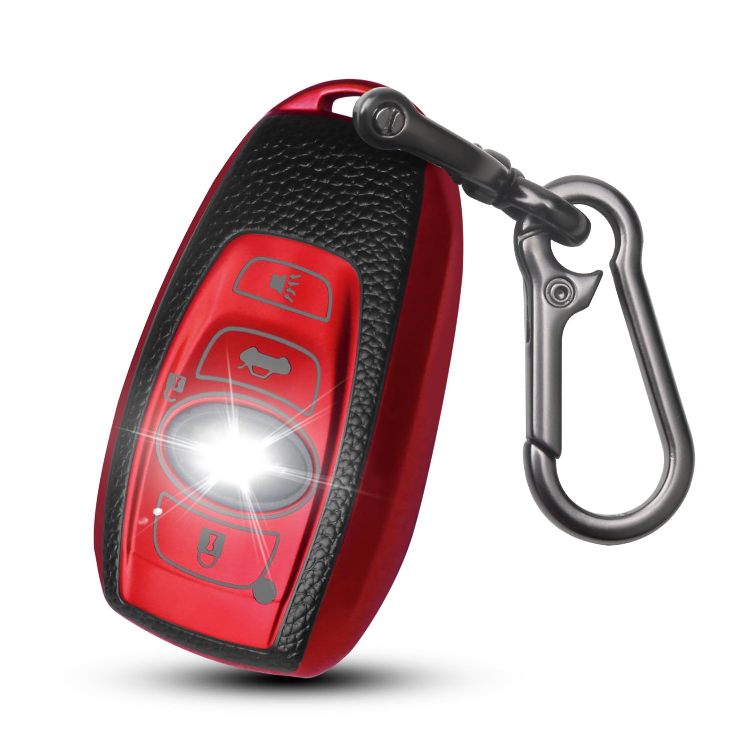 QBUC for Subaru Key Fob Cover with Keychain, Car Key Case Protector Fit for Subaru Crosstrek Forester Outback Ascent Impreza Legacy BRZ WRX Sti 4