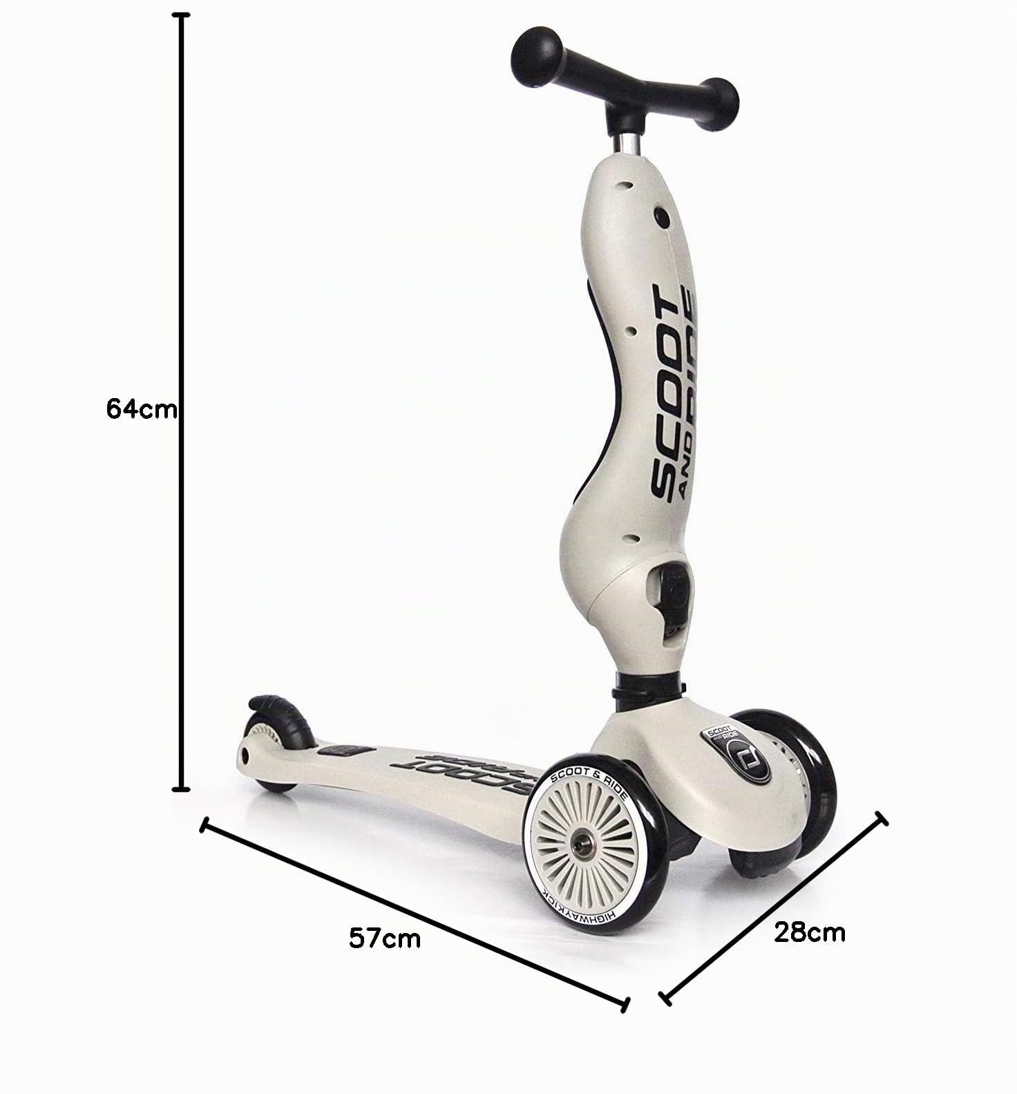 Scoot & Ride Unisex – Highwaykick 1 per bambini con sedile cenere