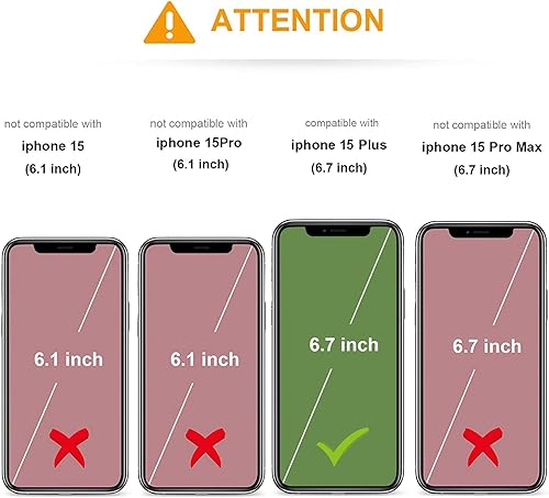 Miniatura 2 de KIHUWEY Funda compatible con iPhone 15 Plus con soporte para tarjeta de crédito, cierre magnético de cuero de alta calidad, función atril, funda