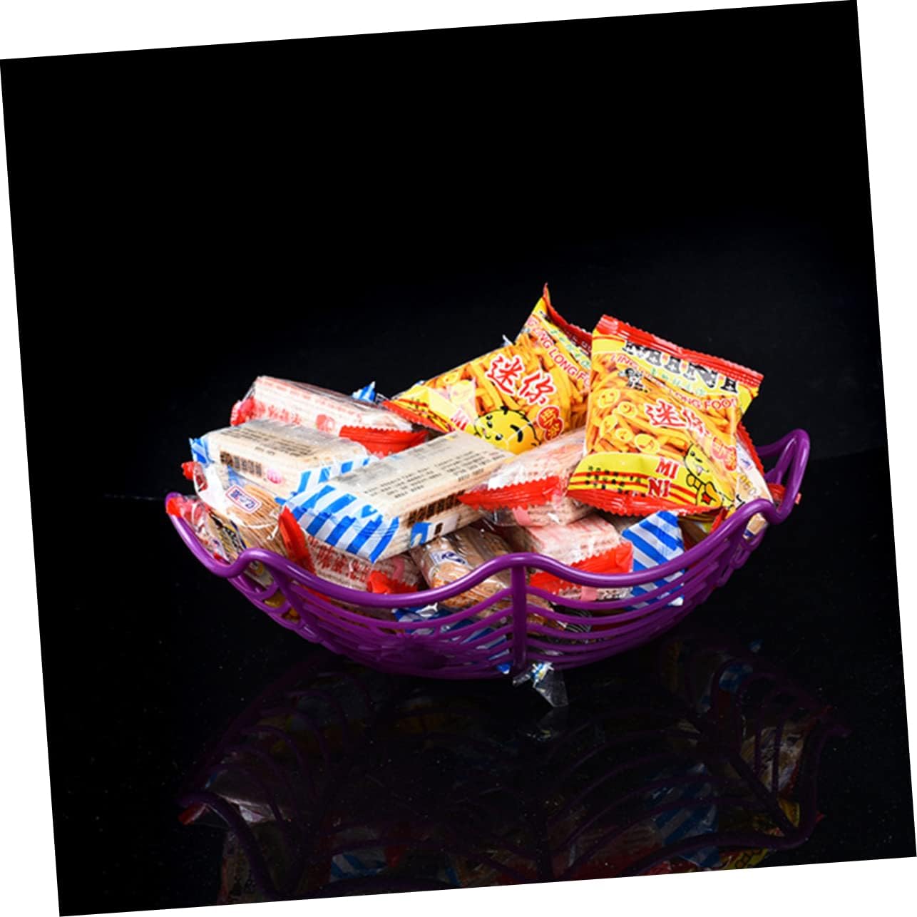 Unomor Halloween Storage Basket 2pcs Plastic Spider Web Candy Storage