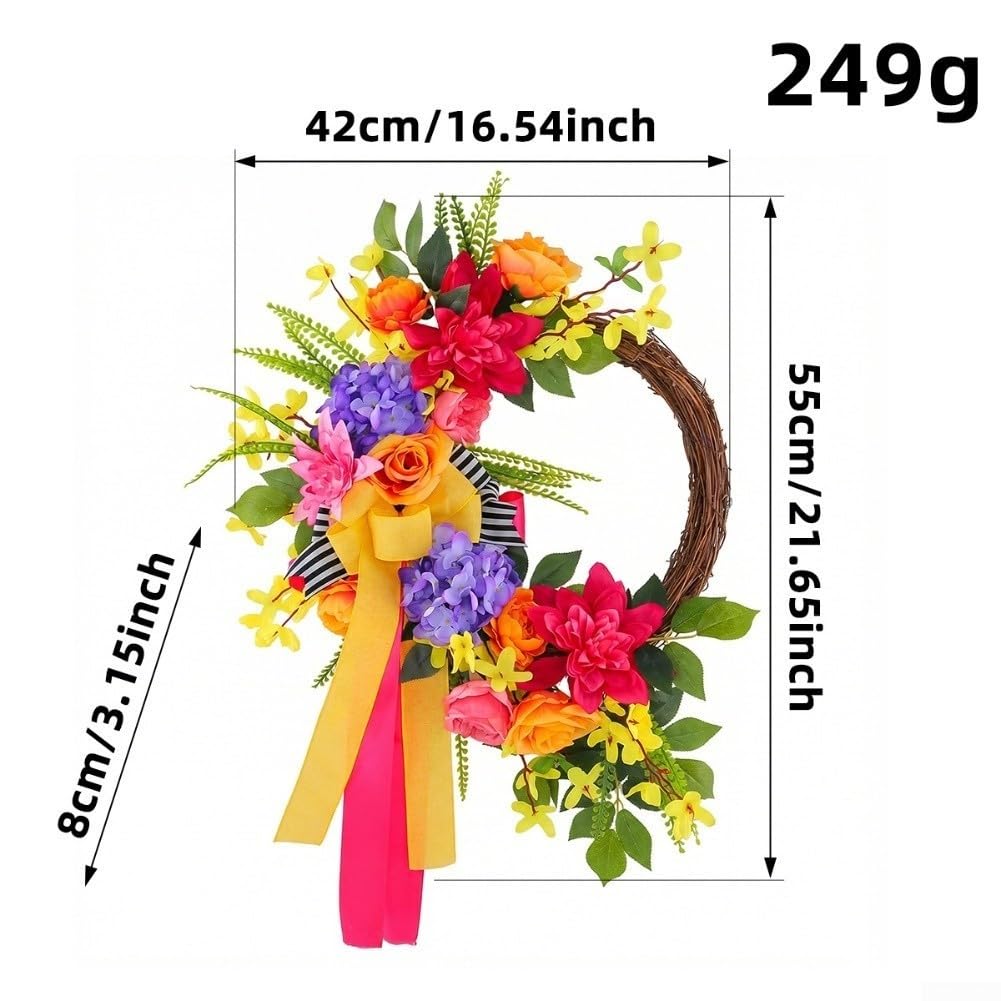 Ghirlanda Artificiale Rattan per intrecciato 55cm Vivaci Ghirlanda
