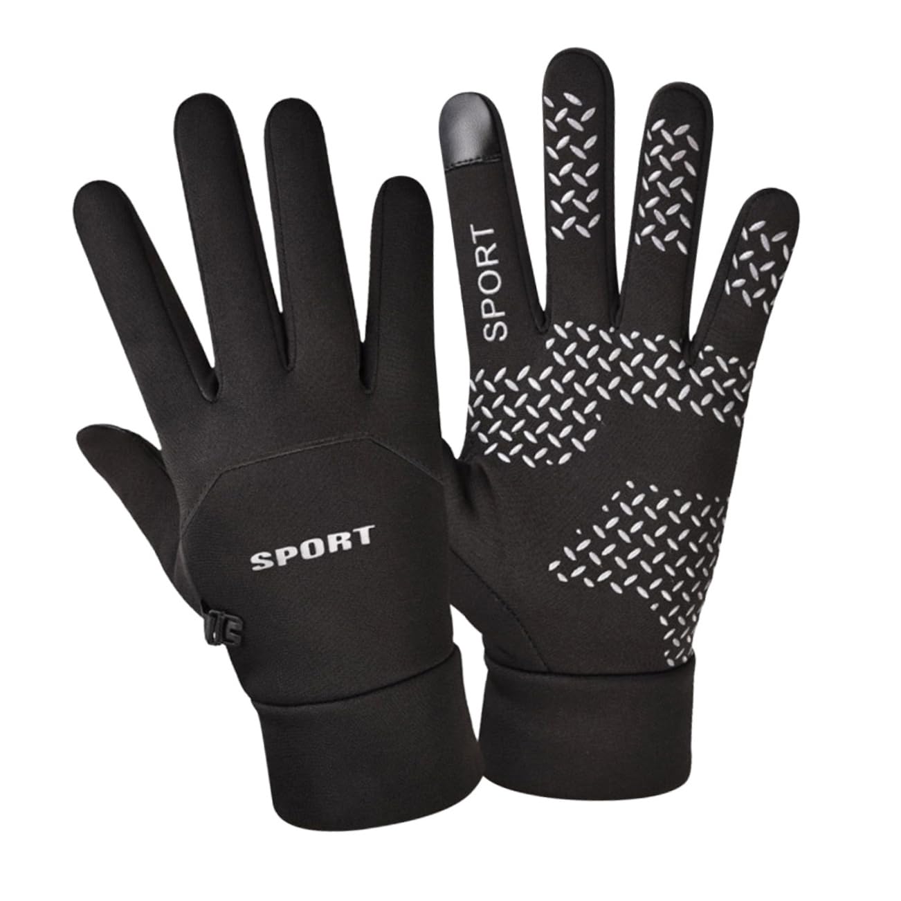 guantes de invierno gloves men pantalla táctil más cálido montaña Hombres windproof negro guantes de ciclismo guantes de dedo Black