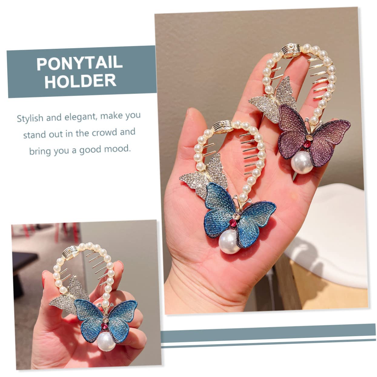 LALAFINA 8piezas Horquillas Para Moño y Cristales Accesorios De Pelo Para Coletas y Moños Elegantes Perlas Para Mujer