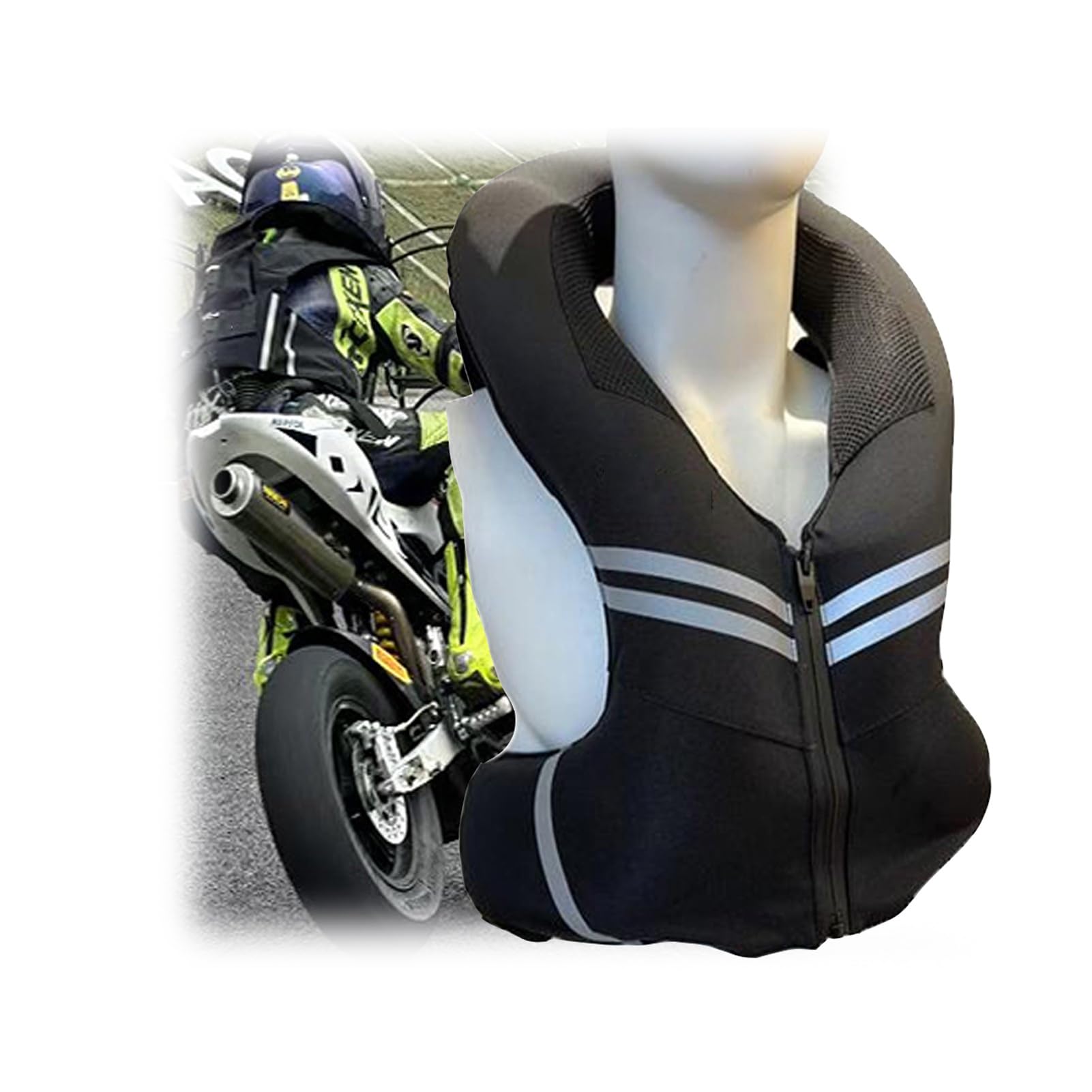 Gilet Airbag Moto Adulte/enfant Avec Bandes Réfléchissantes, Taille Ajustable, Léger Airbag Portable