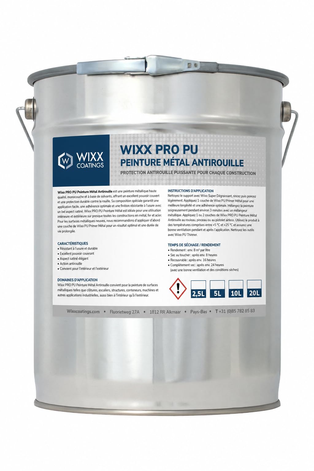 Wixx PRO PU Metalllack Rostschutz - RAL 7016 | Anthrazitgrau - 20L