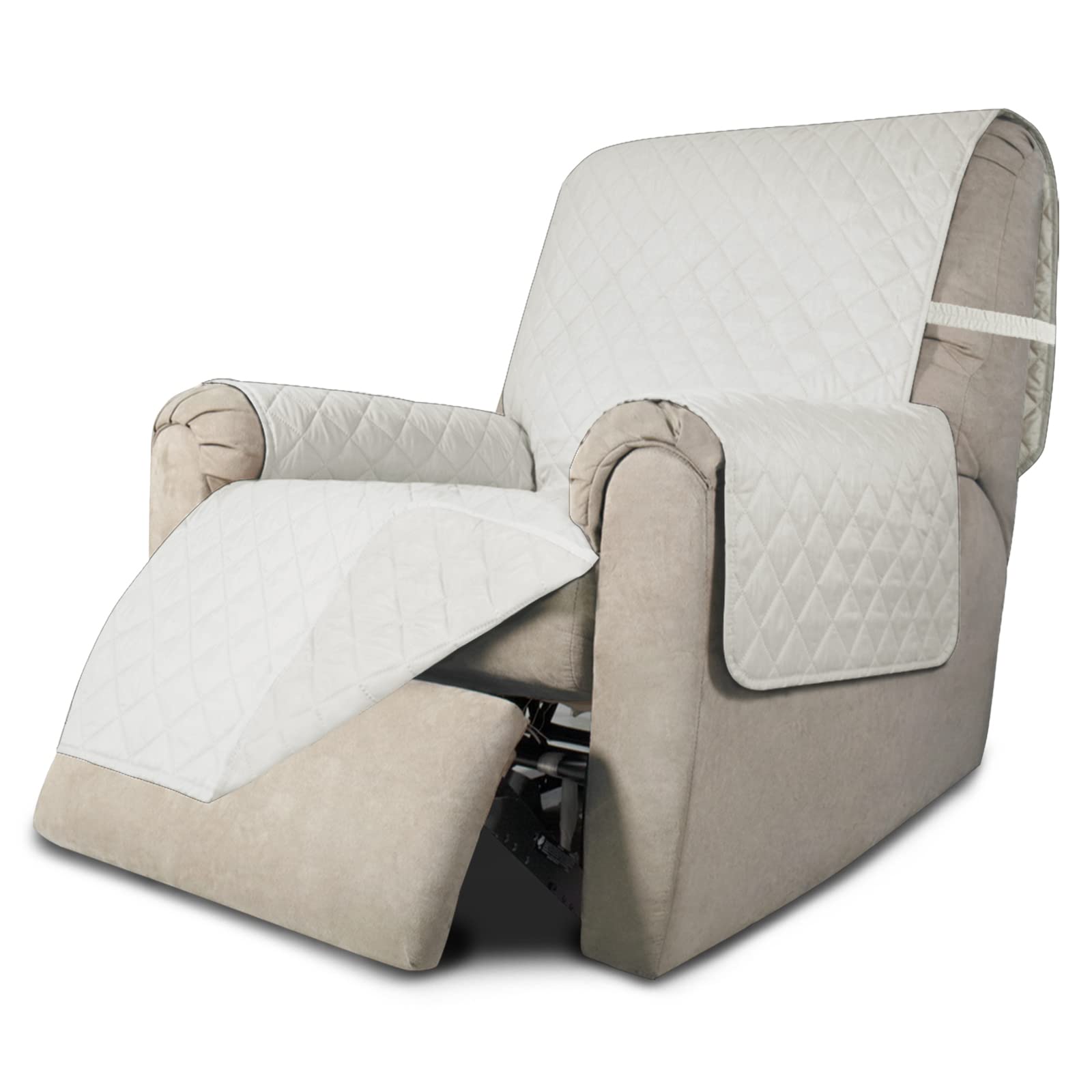 Easy-Going Reversible Couch Cover, Recliner 22 in, Ivory/Ivory