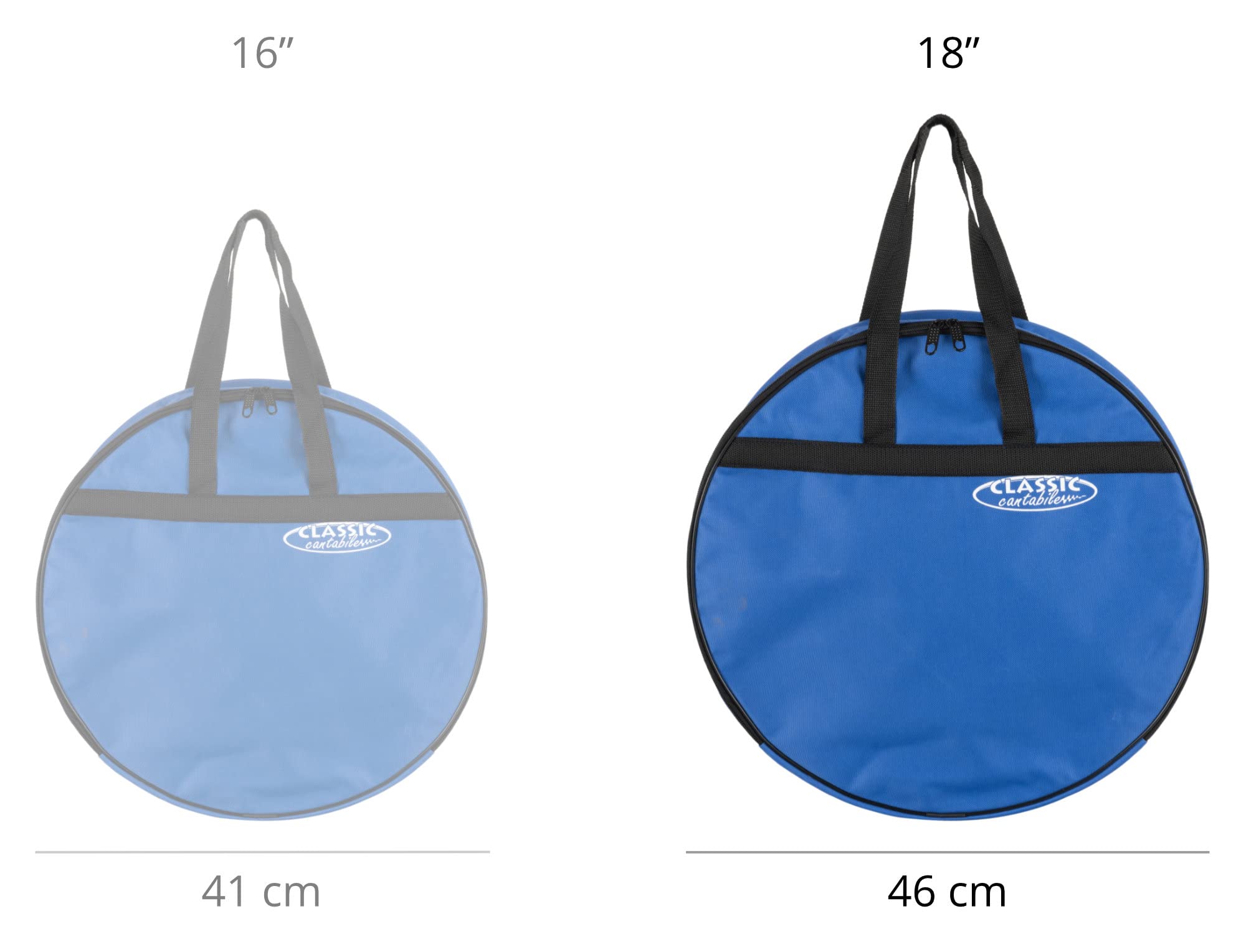 Borsa Classic Cantabile per Tamburo Sciamanico da 18" - Adatta per Tamburi con Diametro di 46 cm - Imbottita - Per Hand Drums e Frame Drums - Blu