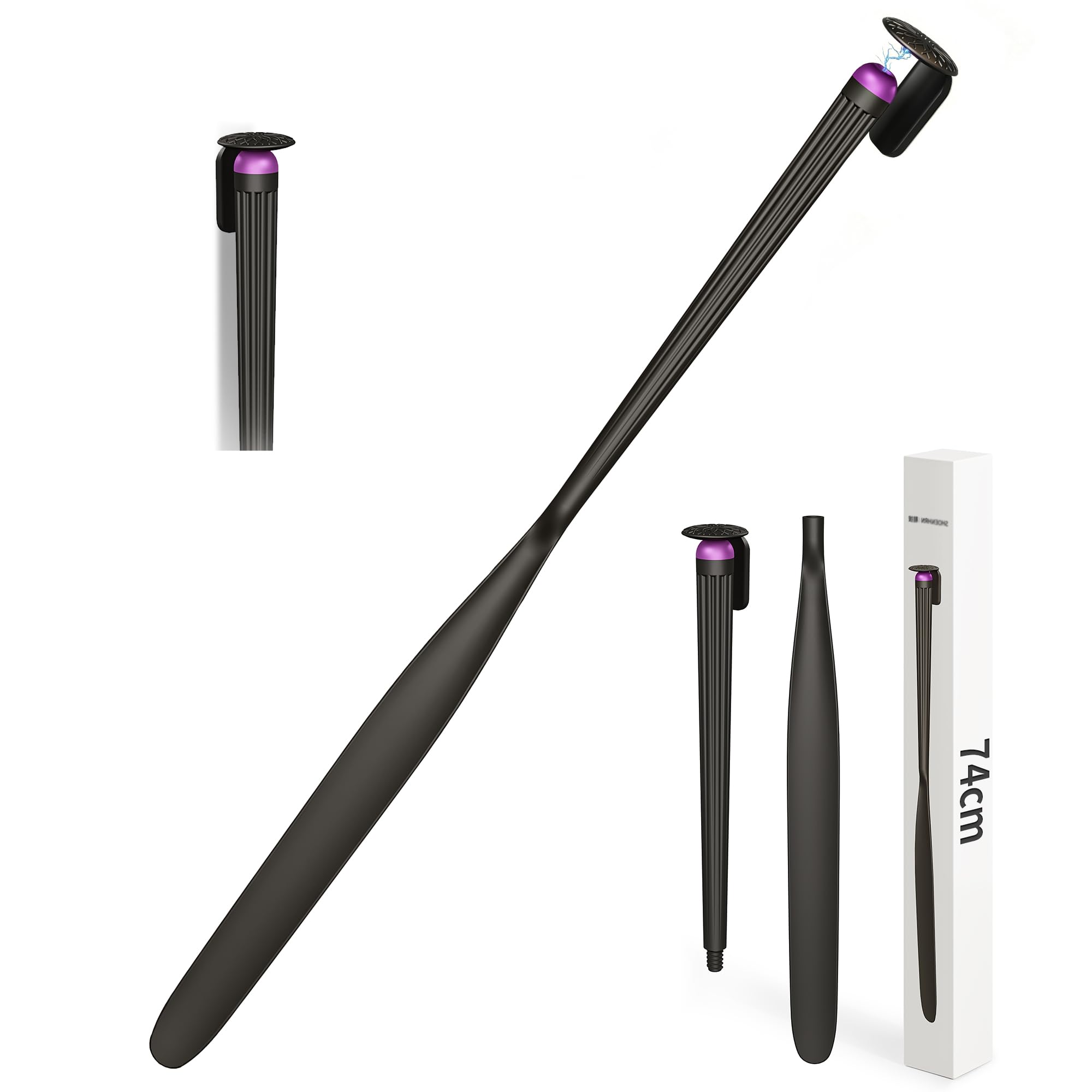 Schuhlöffel Lang 74cm Nylon, Magnetischer Schuhanzieher mit Abnehmbarer, Ergonomisch für Senioren, Schwangere, Ohne Bücken, Alternative zu Kunststoff, Langer Schuhlöffel Shoe Horn mit Geschenkbox
