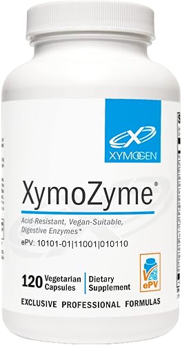 XYMOGEN XymoZyme - Enzimas digestivas veganas resistentes a los ácidos, apoya una digestión saludable + salud intestinal - Multienzima con lipasa,