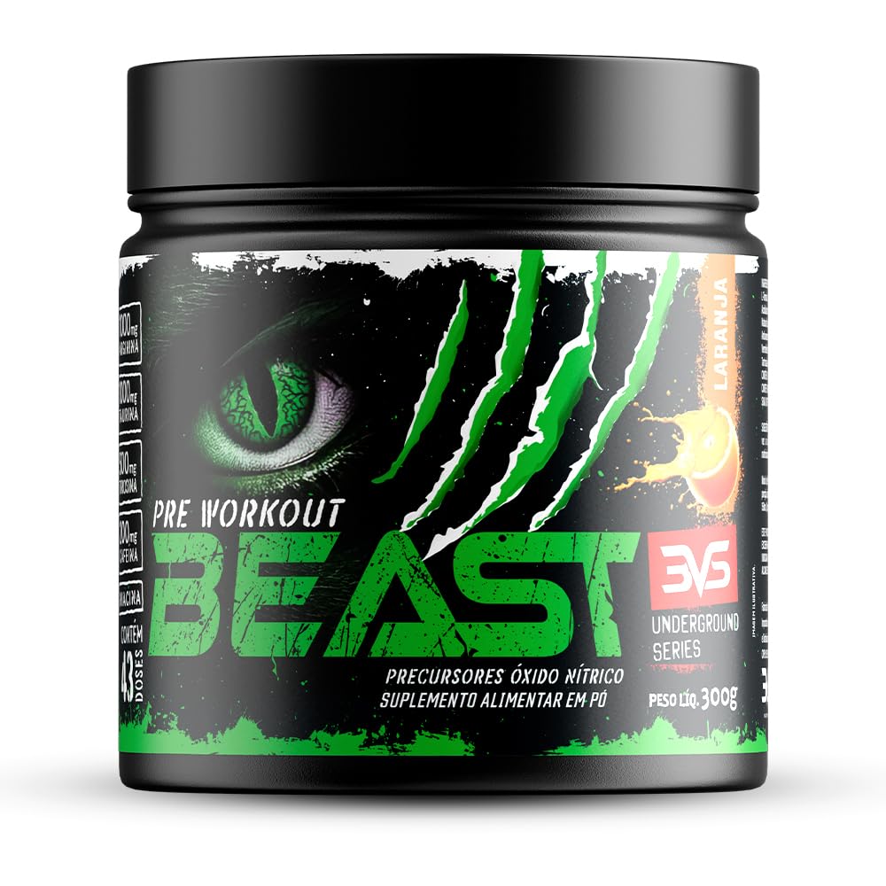 Befas 7Days Fasting Set　×３ 3VS Nutrition Pré-Treino Beast 300g Sabor Laranja · Cafeína 200mg