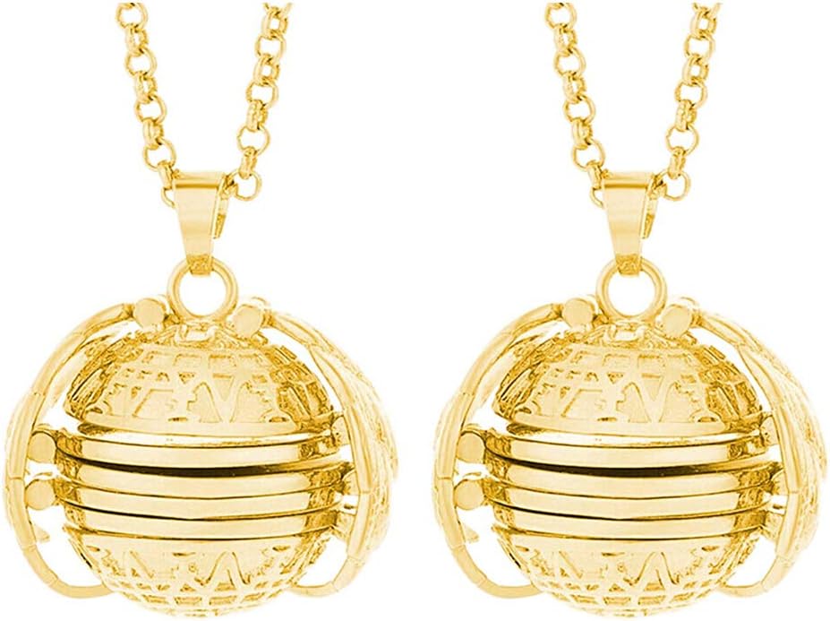 Cherislpy 2PCS Expanding Photo Pendant Necklace 4 Photos Locket Necklace Vintage Bronze Tone Angel Wing Pendant Jewelry for Women Girls (2pcs-Gold)