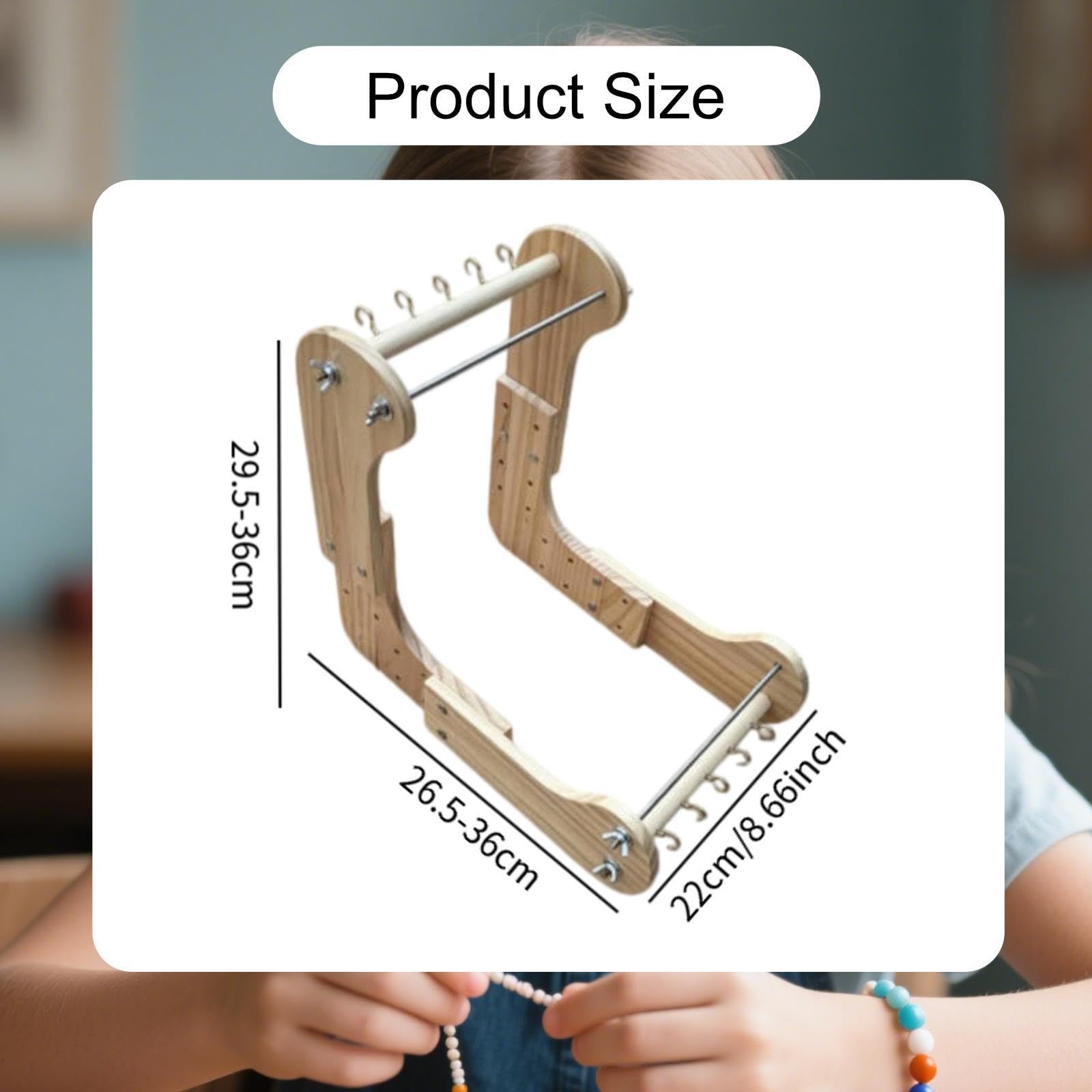 Set di Telaio per Perline Regolabile, Forniture per Gioielli per Adulti, Artigianato E Principianti, Accessori per Perline, Telaio, Legna